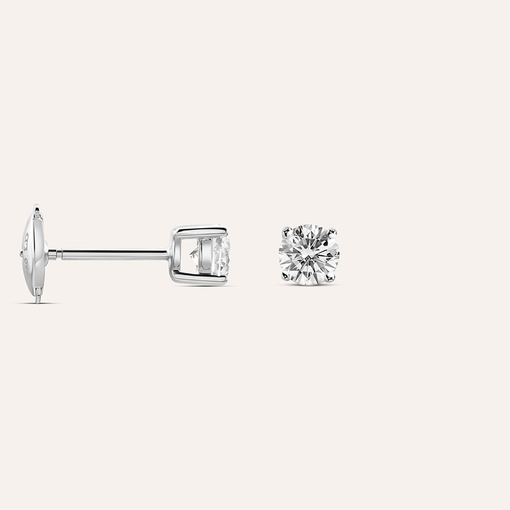 Orecchini Lobo Punto Luce Diamade Oro Bianco Diamante Lab-Grown - Orecchini a Lobo Donna | Stroili