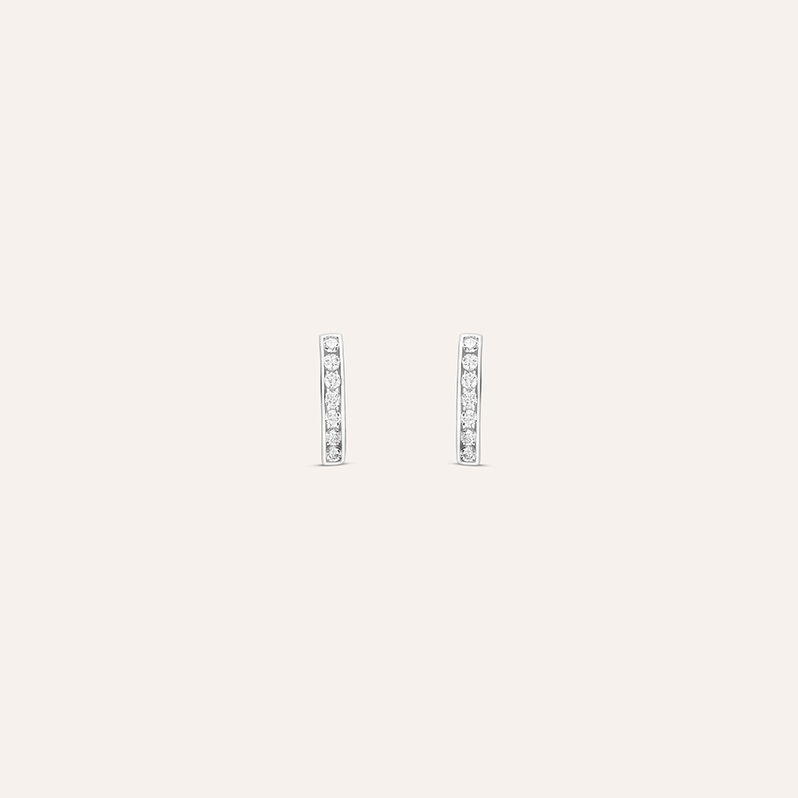 Orecchini Lobo Bon Ton Oro Bianco Cubic Zirconia - Orecchini a Lobo Donna | Stroili