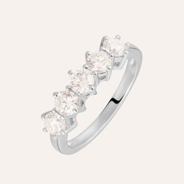 Anello Riviere Firmamenti Oro Bianco Diamante