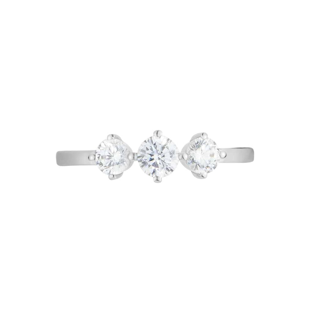 Anello Trilogy Claire Oro Bianco Cubic Zirconia - Anelli con Pietre Donna | Stroili