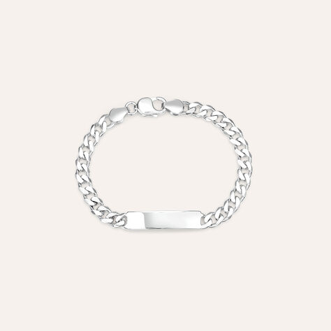 Bracciale Con Targhetta Gentleman Argento Rodiato - Bracciali Uomo | Stroili