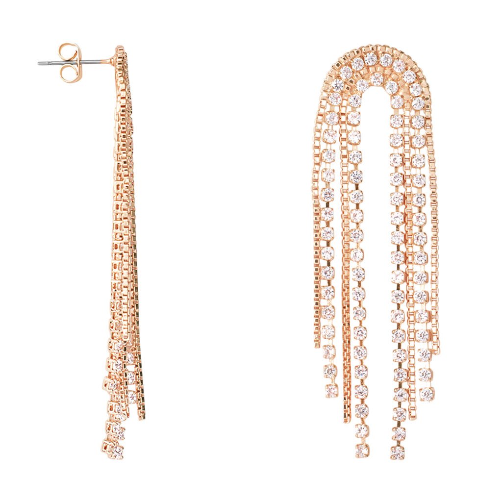 Orecchini Pendenti Romantic Shine Ottone Rosa Cristallo - Orecchini Pendenti Donna | Stroili