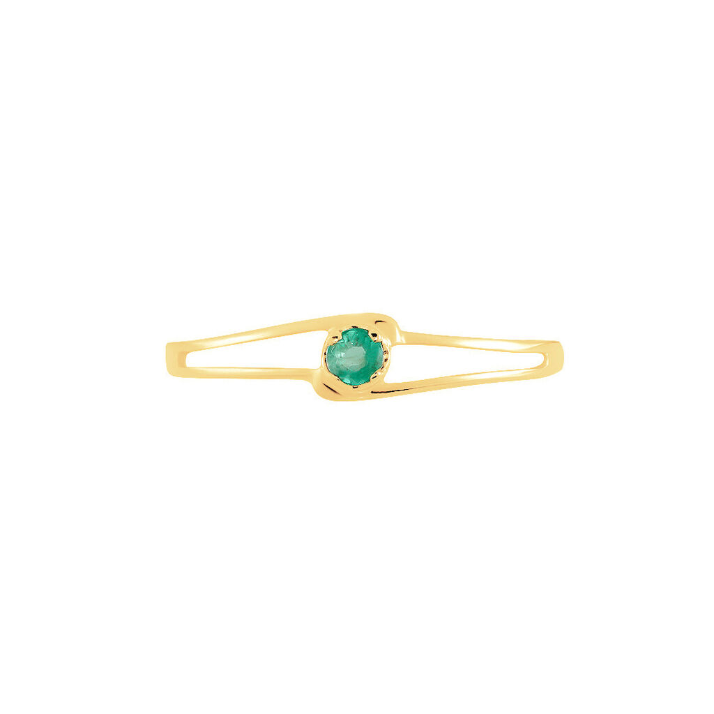 Anello Solitario Charlotte Oro Giallo Smeraldo