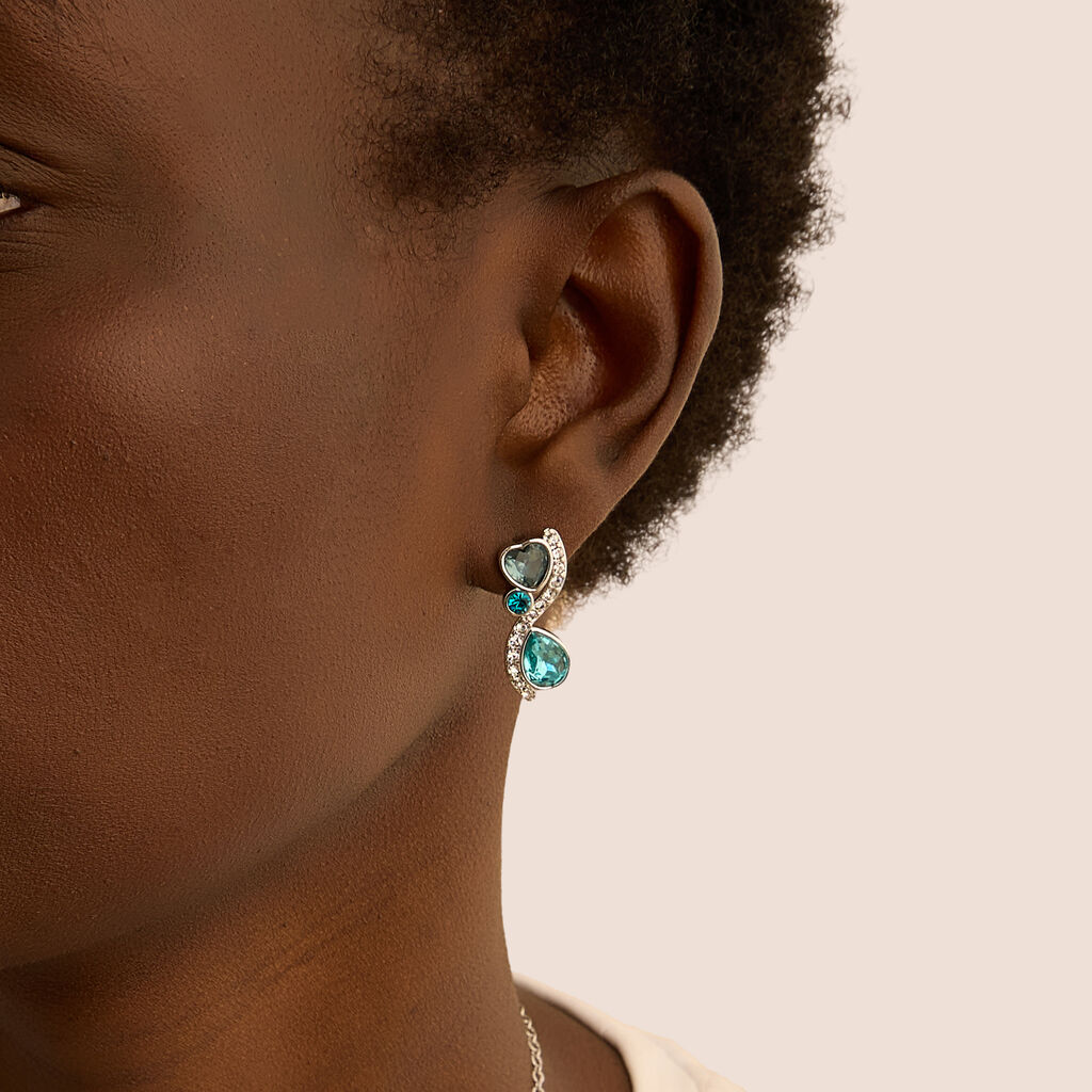 Orecchini Lobo Violet Ottone Cristallo