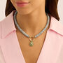 Pendente Radiance Acciaio Dorato Avventurina Cubic Zirconia