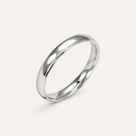 Fede Comoda Leggera 3 mm Oro Bianco - Anelli con Incisione Unisex | Stroili