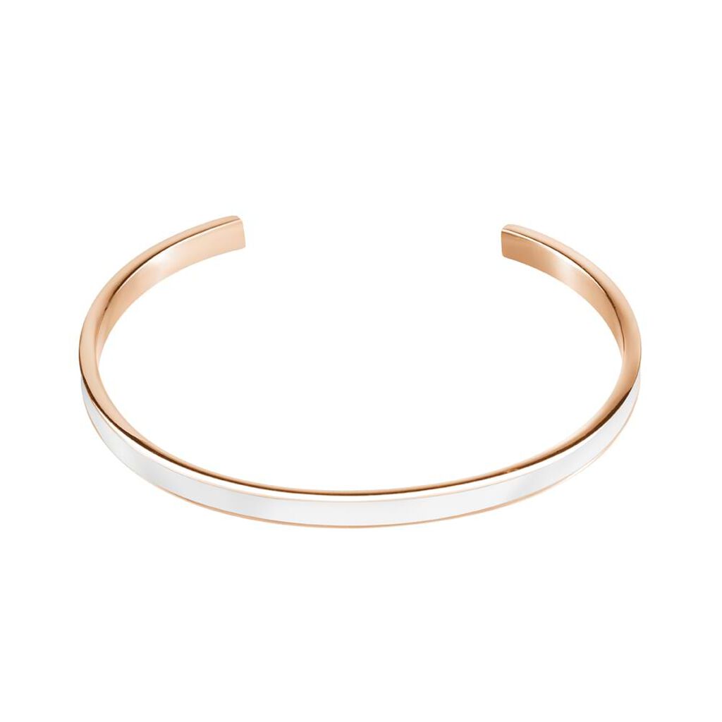 Bangle in acciaio con smalto bianco