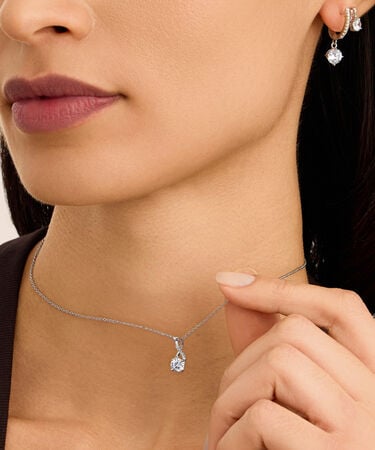 Orecchini Lobo Punto Luce Silver Elegance Argento Rodiato Cubic Zirconia