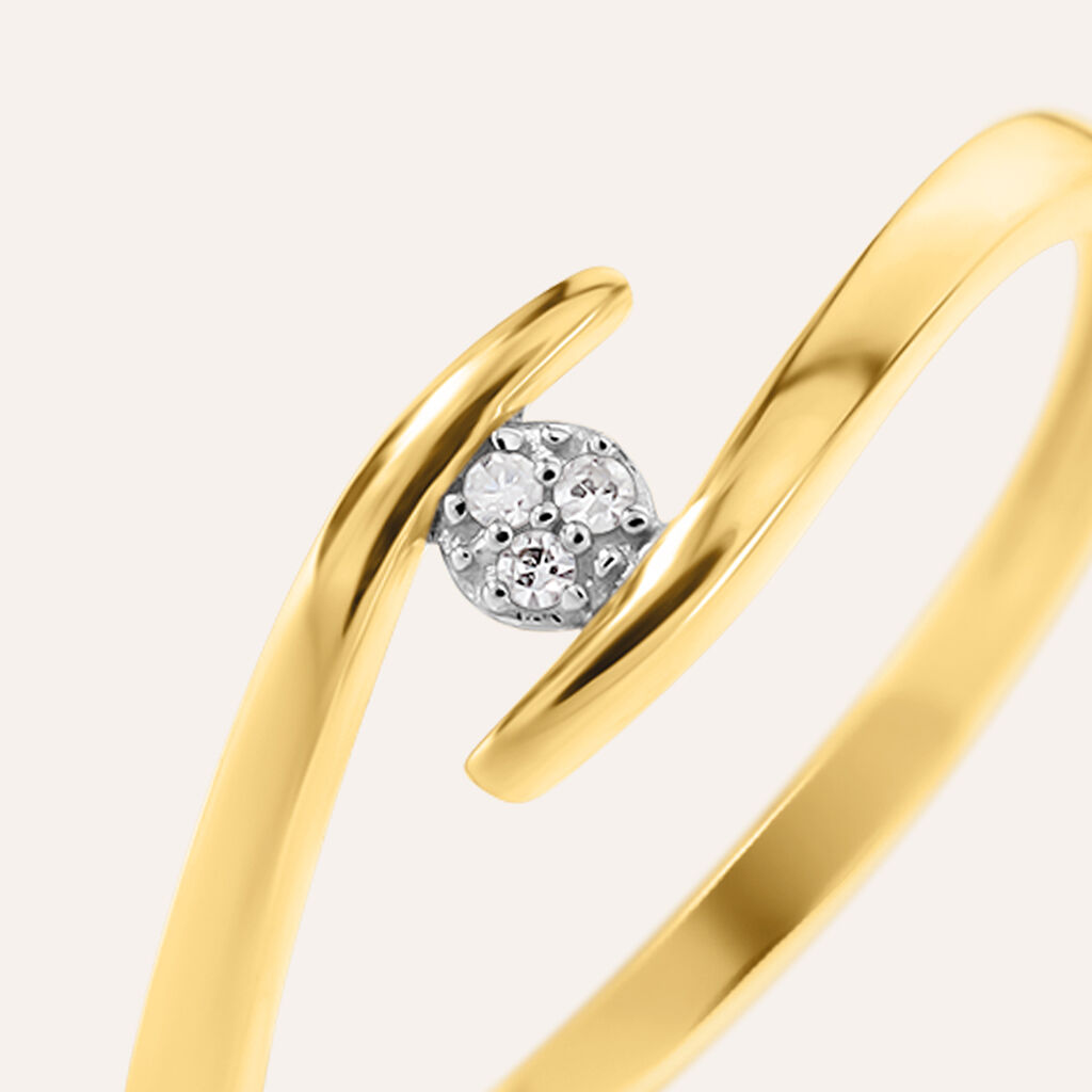 Anello Solitario Sophia Oro Giallo Diamante