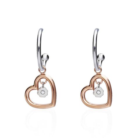 Orecchini A Cerchio Lady Chic Acciaio Bicolore Bianco / Rosa Cristallo - Orecchini a Cerchio Donna | Stroili
