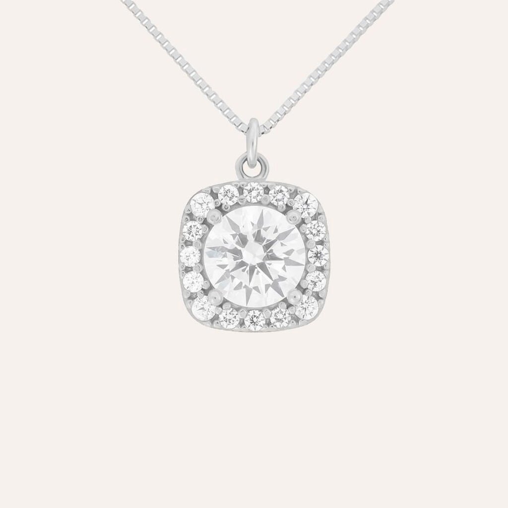 Collana Punto Luce Claire Oro Bianco Cubic Zirconia