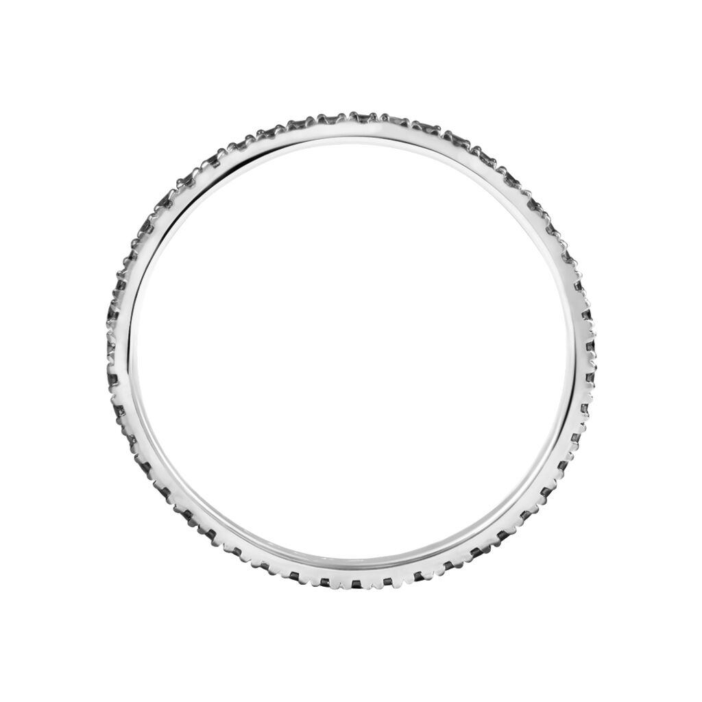 Anello Eternity L'homme Or Oro Bianco Con Spinelli Neri Da Uomo - Anelli Eternity Uomo | Stroili