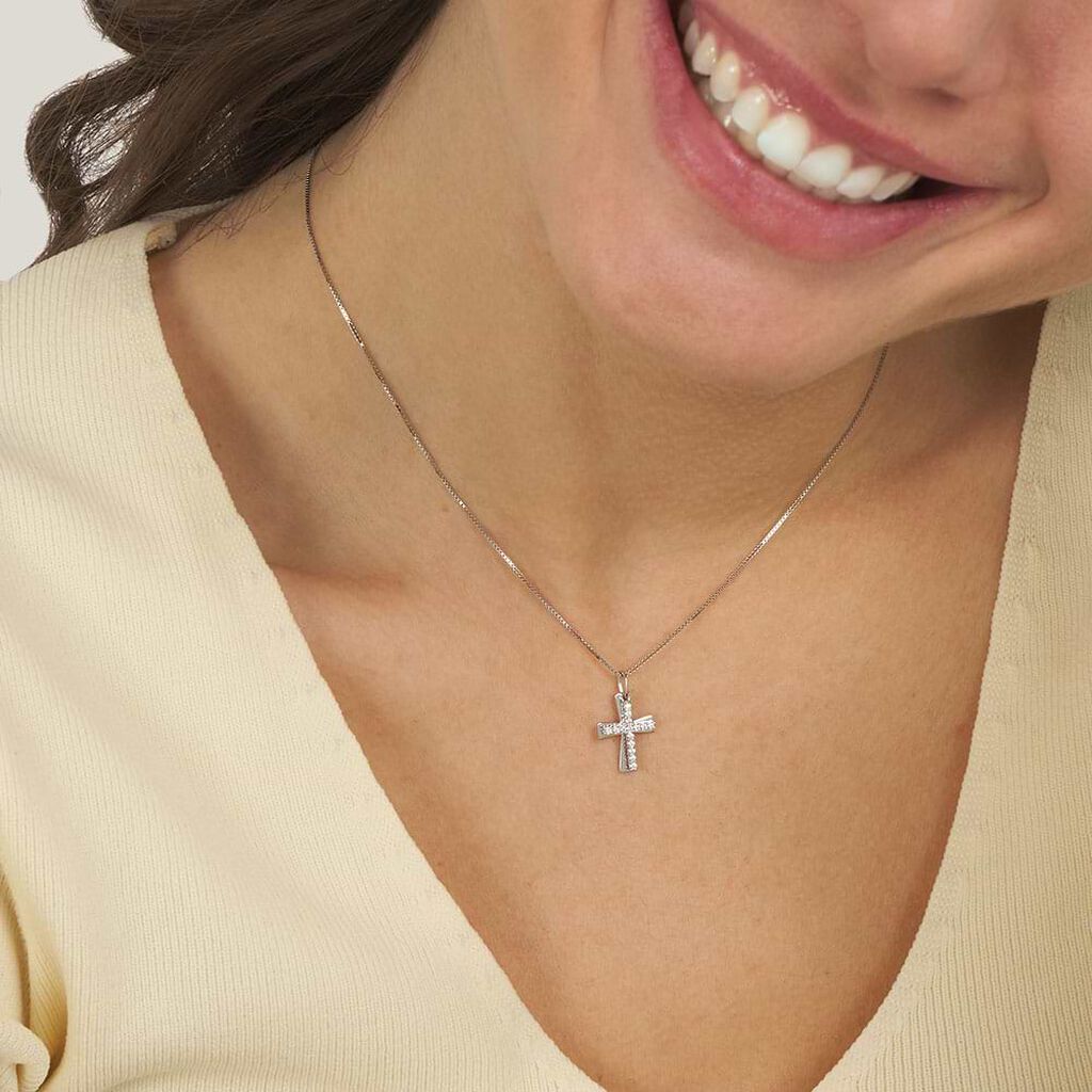 Pendente Holy Oro Bianco Cubic Zirconia - Ciondoli Donna | Stroili