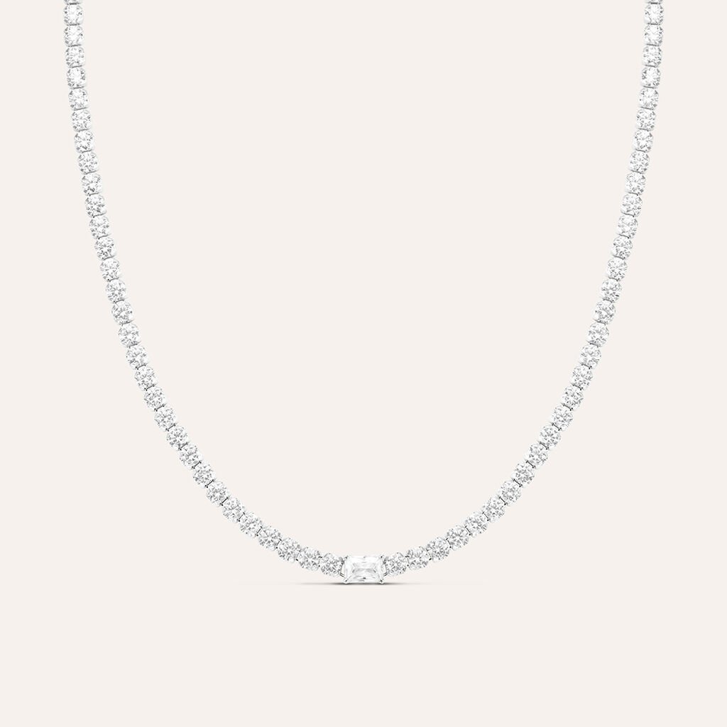 Collana Tennis Silver Elegance Argento Rodiato Cubic Zirconia - Regalo per Cerimonie Religiose Donna | Stroili