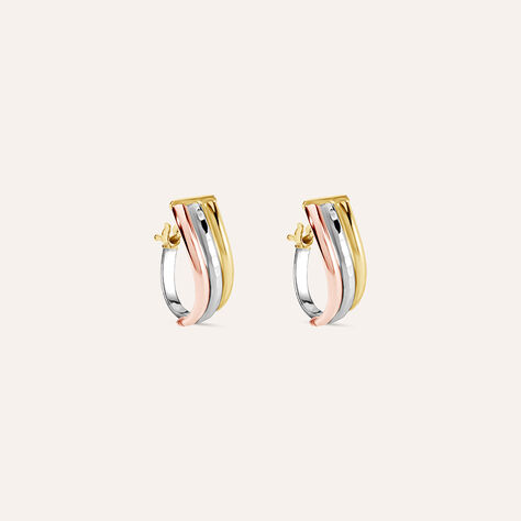 Orecchini A Cerchio Toujours Oro Tricolore - Orecchini a Cerchio Donna | Stroili