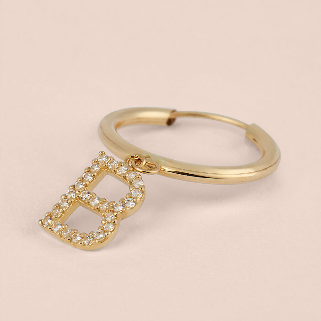 Mono Orecchino A Cerchio Toujours Oro Giallo Cubic Zirconia