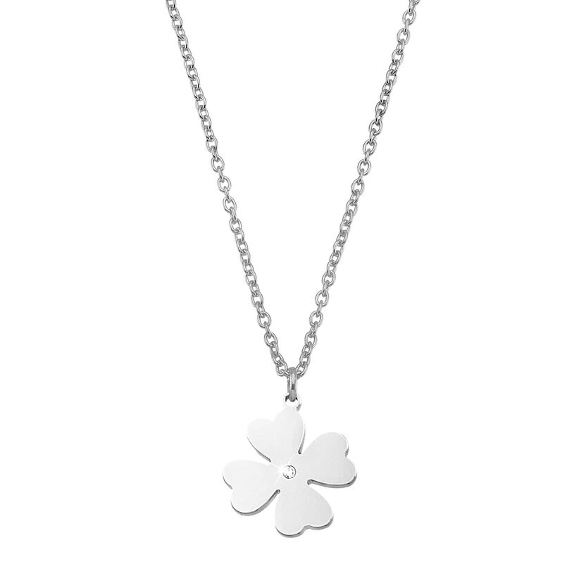 Girocollo quadrifoglio in acciaio e cristalli - Collane Donna | Stroili