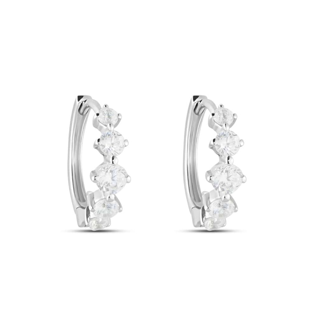 Orecchini A Cerchio Claire Oro Bianco Cubic Zirconia - Orecchini a Cerchio Donna | Stroili