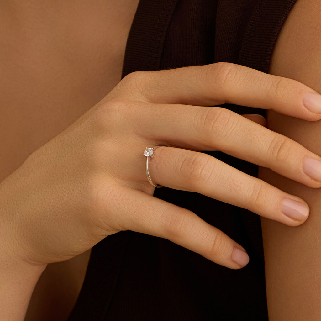 Anello Solitario Claire Oro Bianco Cubic Zirconia