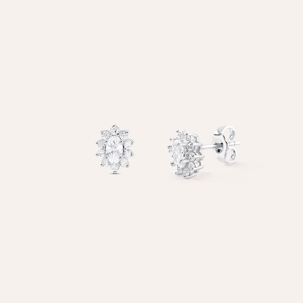 Orecchini Lobo Silver Elegance Argento Rodiato Cubic Zirconia