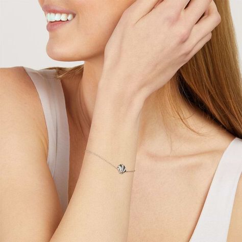 Bracciale in argento rodiato e zirconi con conchiglia - Bracciali Amicizia Donna | Stroili