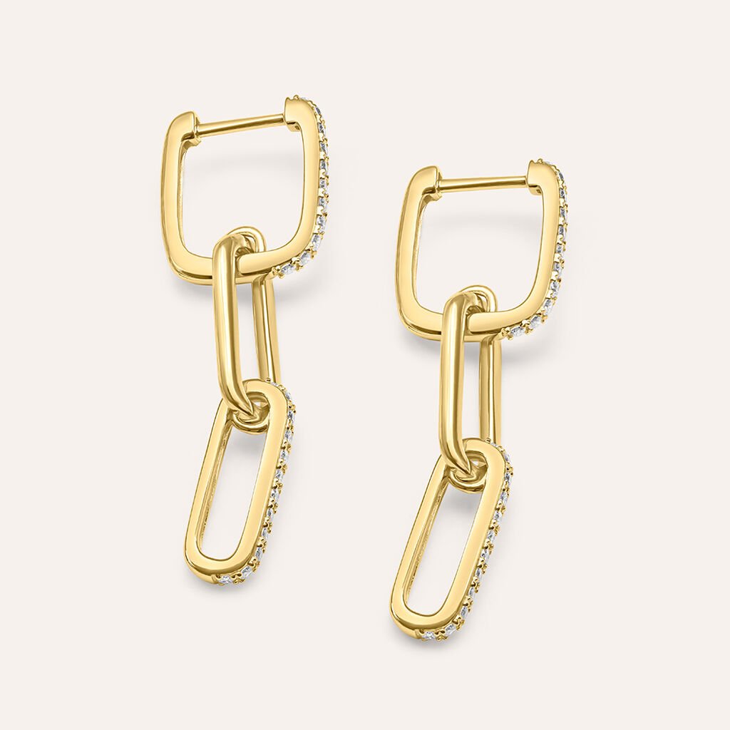 Orecchini Pendenti Diamade Glam Oro Giallo Diamante Lab-Grown - Orecchini a Lobo Donna | Stroili
