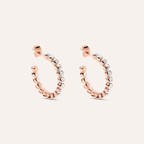 Orecchini A Cerchio Romantic Shine Metallo Rosa Cristallo - Orecchini a Cerchio Donna | Stroili