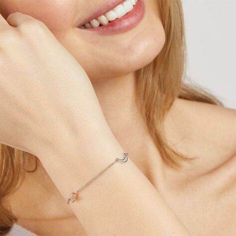 Bracciale Silver Moments Argento Bicolore Bianco / Rosa Cubic Zirconia - Bracciali Amicizia Donna | Stroili
