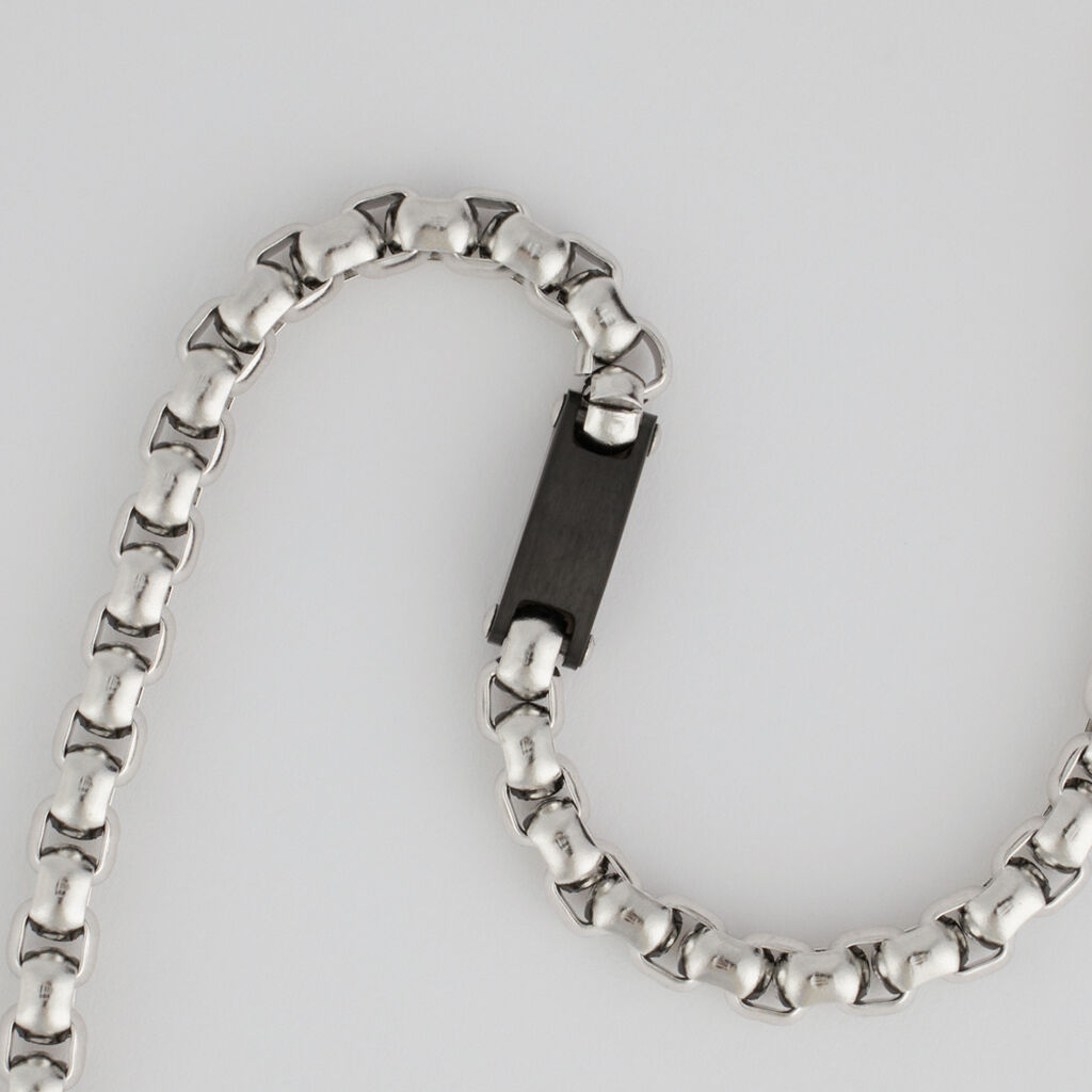 Bracciale Man Code Acciaio Bicolore Bianco / Nero - Bracciali Uomo | Stroili
