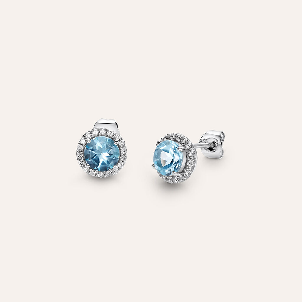 Orecchini Lobo Punto Luce Amélie Oro Bianco Topazio Cubic Zirconia - Orecchini a Lobo Donna | Stroili