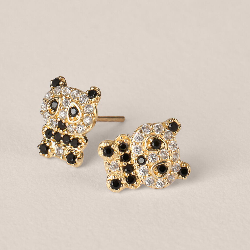 Orecchini Lobo Bon Ton Oro Giallo Cubic Zirconia