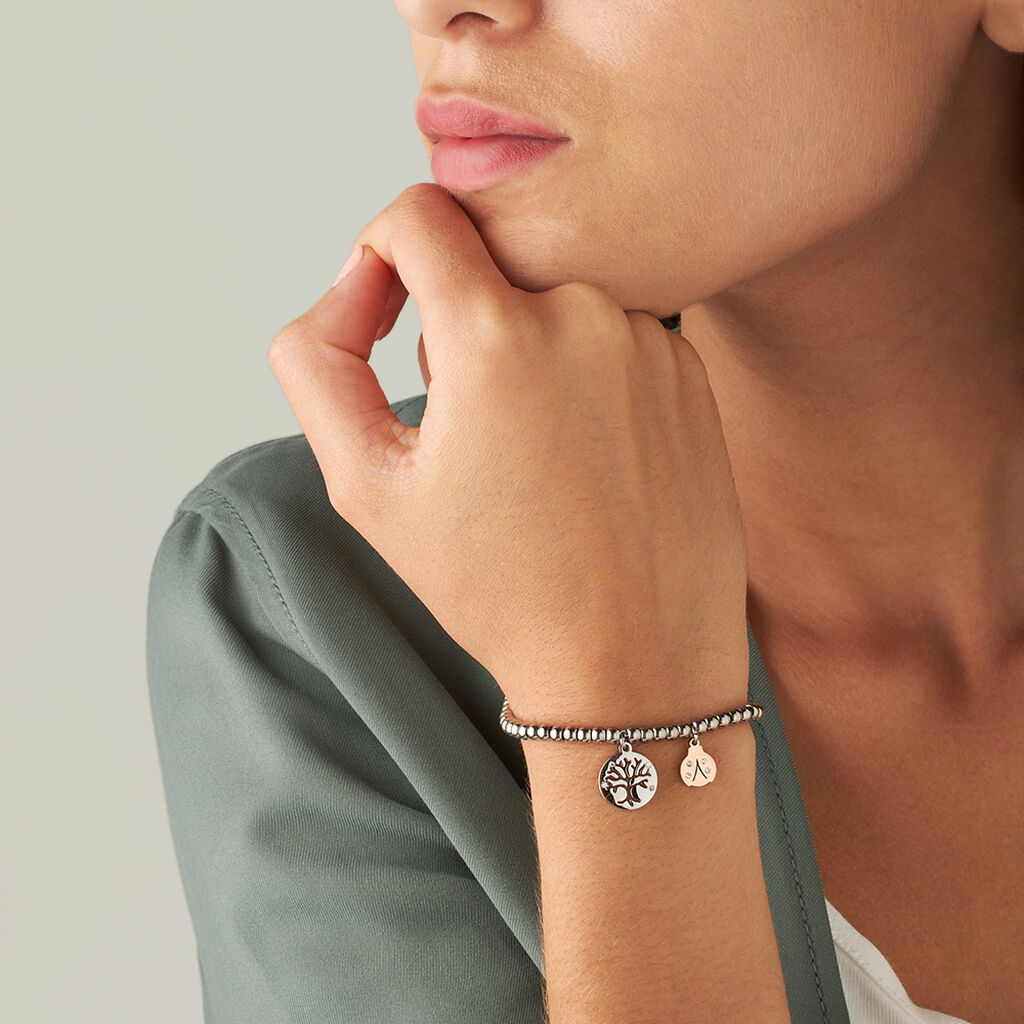 Bracciale Lady Chic Acciaio Bicolore Bianco / Rosa Cristallo - Bracciali Donna | Stroili