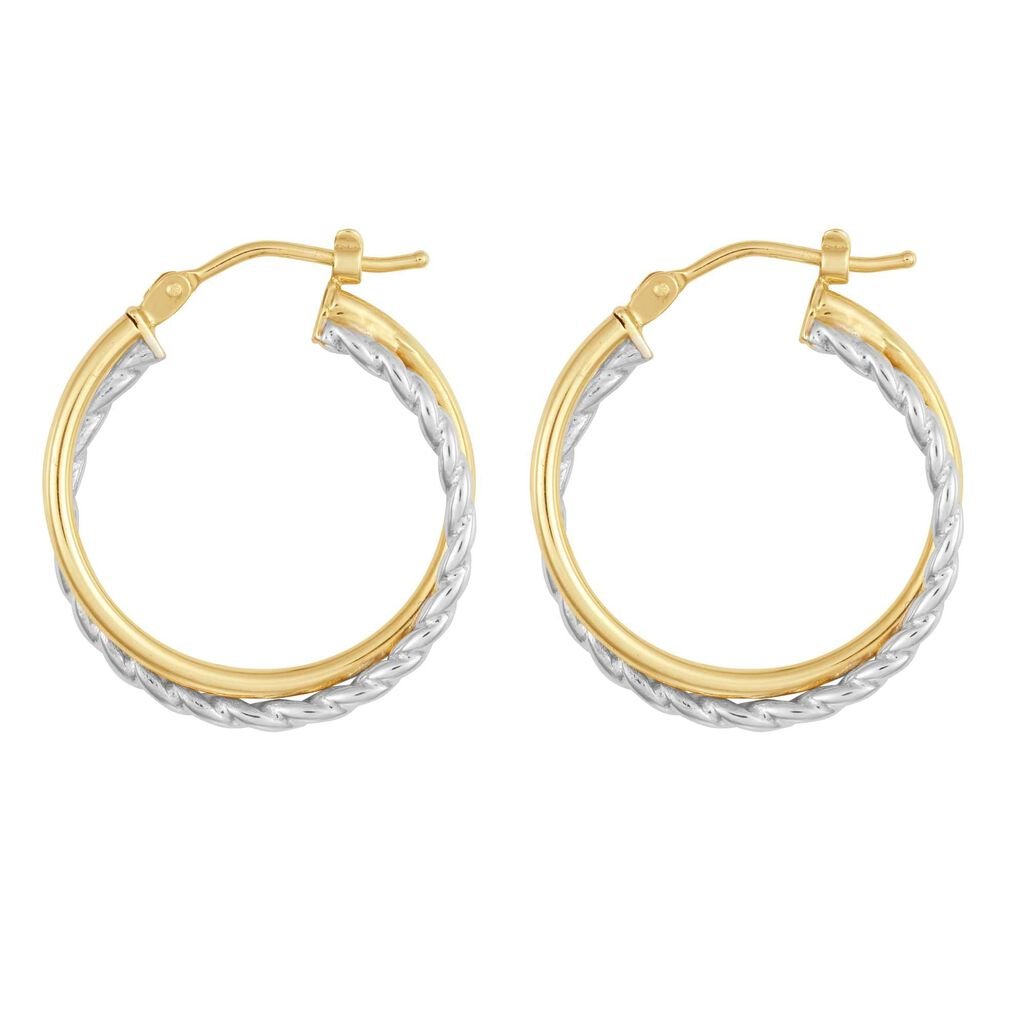 Orecchini A Cerchio Gold Essence Oro Bicolore