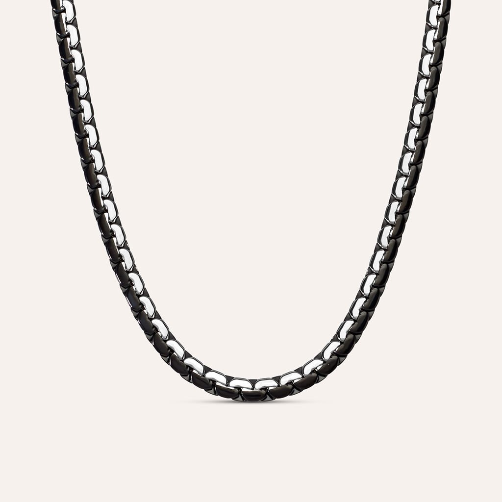 Catena Man Code Acciaio Bicolore Bianco / Nero