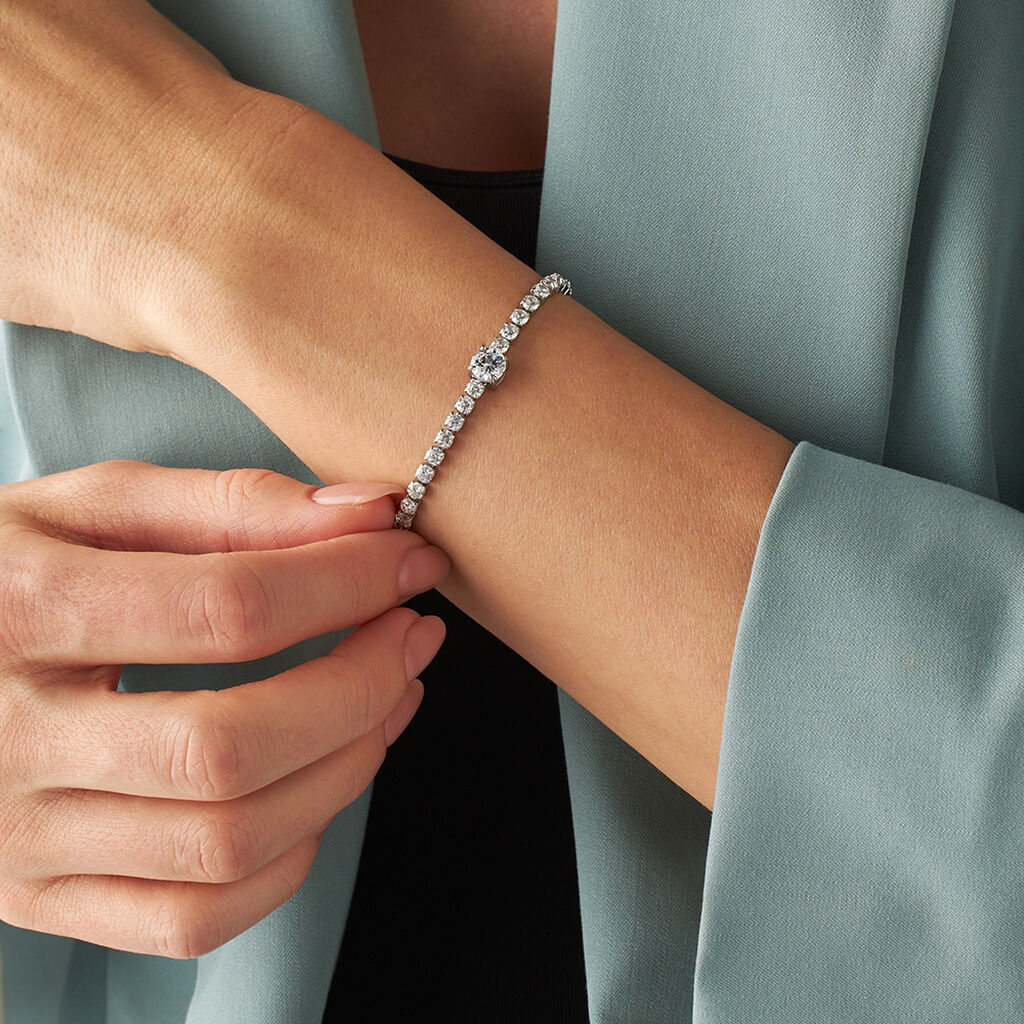 Bracciale Tennis Lady Chic Acciaio Cristallo - Bracciali Tennis Donna | Stroili