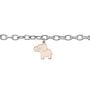 Bracciale in acciaio bicolore e strass con charm Elefante