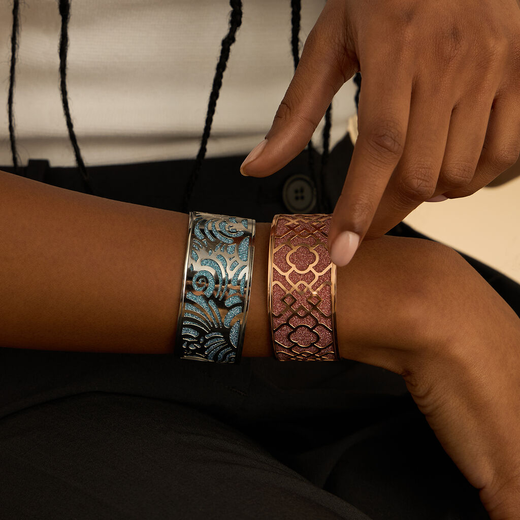 Bangle Lady Shine Acciaio Rosa - Bracciali Rigidi Donna | Stroili