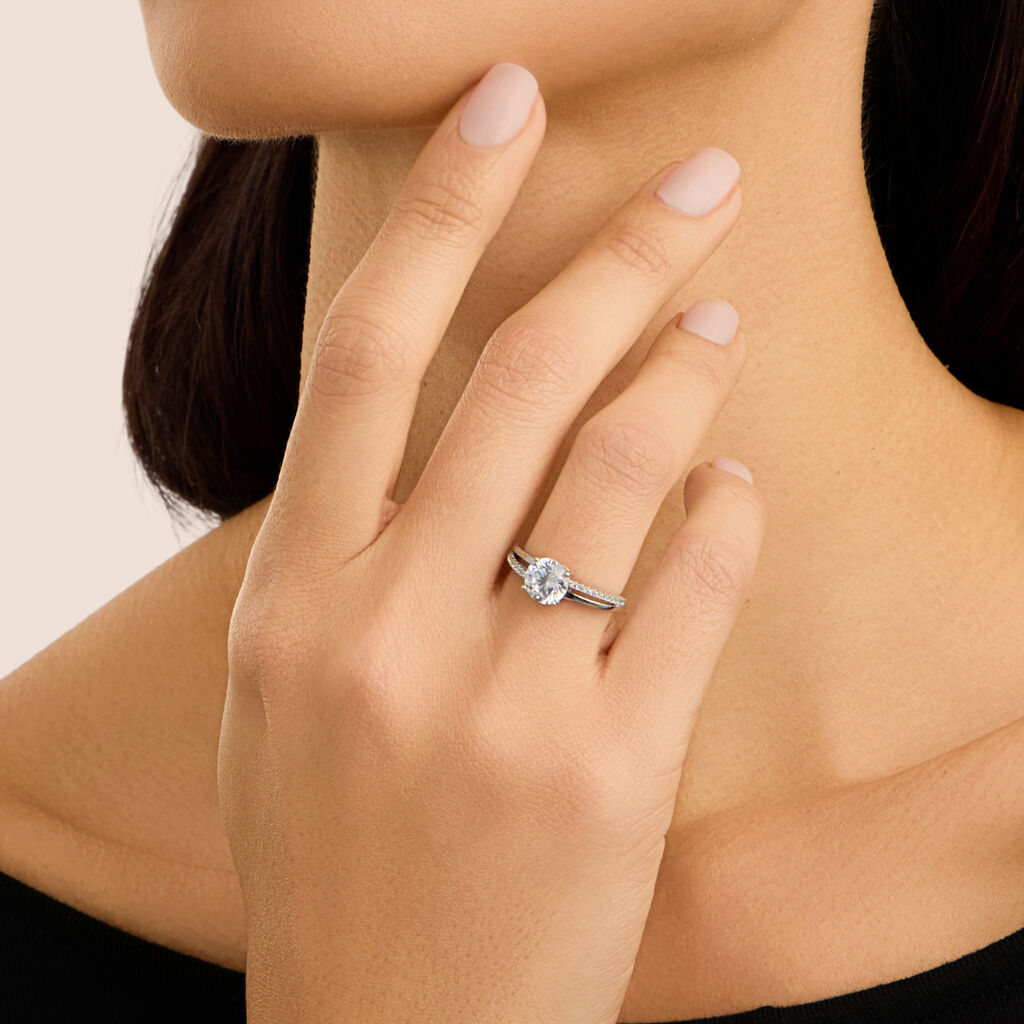 Anello Solitario Silver Elegance Argento Rodiato Cubic Zirconia - Anelli con Pietre Donna | Stroili