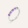 Anello Riviere Amélie Oro Bianco Ametista Cubic Zirconia