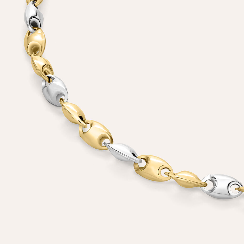 Bracciale Catena Oro Uomo Oro Bicolore - Bracciali Uomo | Stroili
