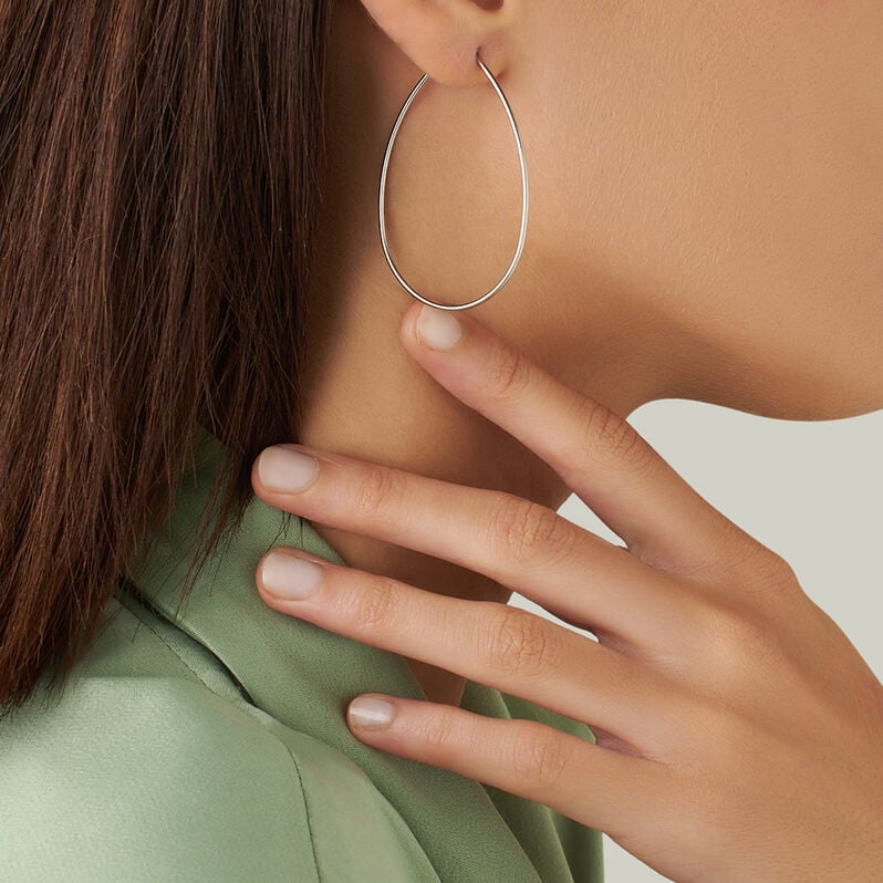 Orecchini A Cerchio Silver Collection Argento Rodiato - Orecchini a Cerchio Donna | Stroili