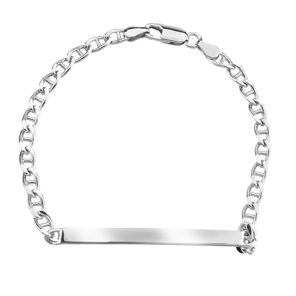 Bracciale Con Targhetta Gentleman Argento Rodiato - Bracciali con Incisione Uomo | Stroili