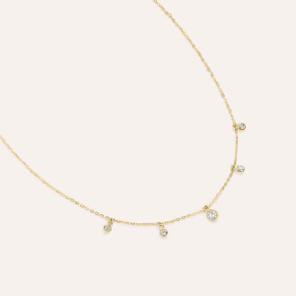 Collana Multi Punto Luce Claire Oro Giallo Cubic Zirconia