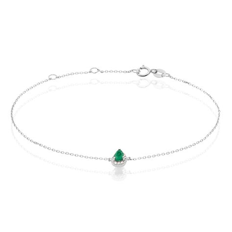 Bracciale Charlotte Oro Bianco Smeraldo Diamante - Bracciali Donna | Stroili