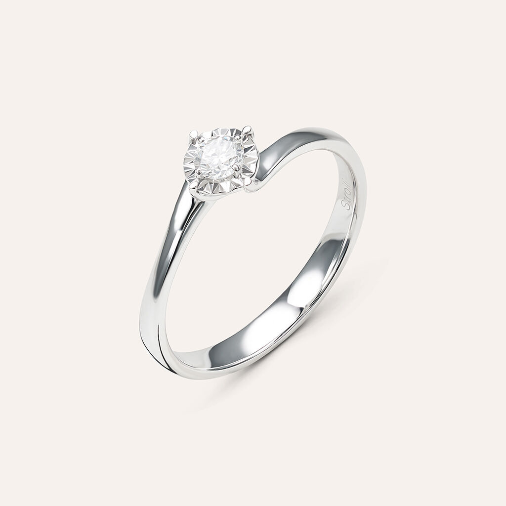 Anello Solitario Valentino Diamotion Oro Bianco Diamante