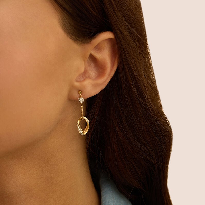 Orecchini Pendenti Christelle Oro Giallo Cristallo - Orecchini Pendenti Donna | Stroili
