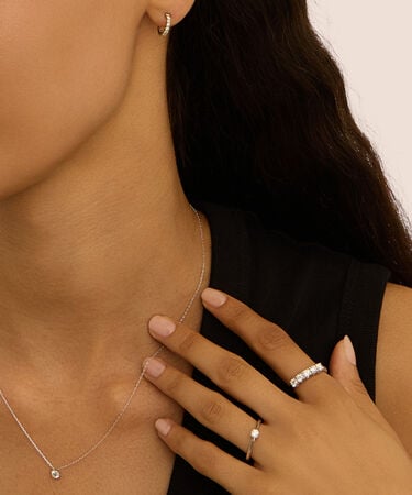 Anello Riviere Diamade Oro Bianco Diamante Lab-Grown