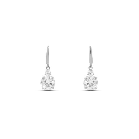 Orecchini Lobo Punto Luce Claire Oro Bianco Cubic Zirconia - Orecchini a Lobo Donna | Stroili