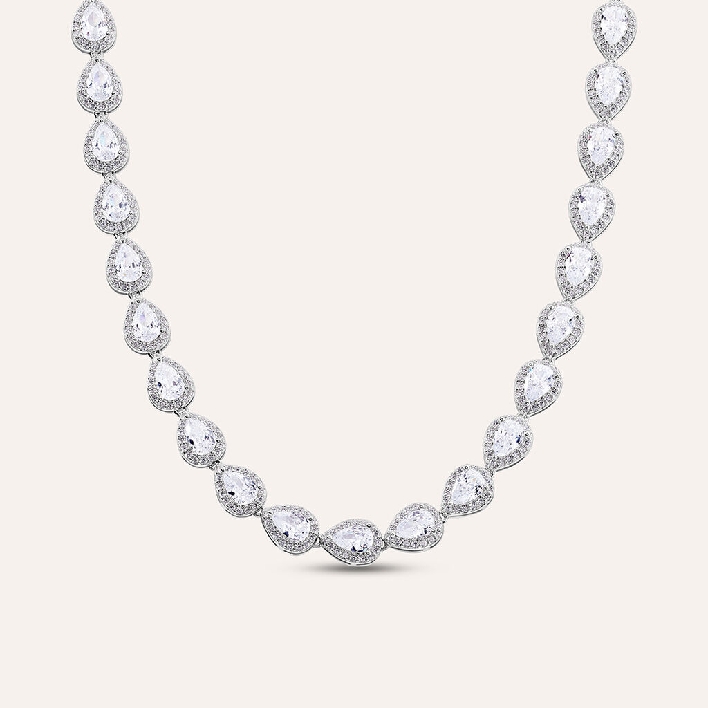 Collana Red Carpet Argento Rodiato Cubic Zirconia