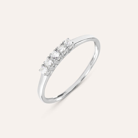 Anello Riviere Grace Oro Bianco Diamante - Anelli Riviere Donna | Stroili